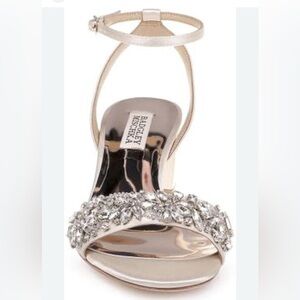 Badgley Mischka Gold Embellished Heels,comfortable heel perfect 4 Holiday Season